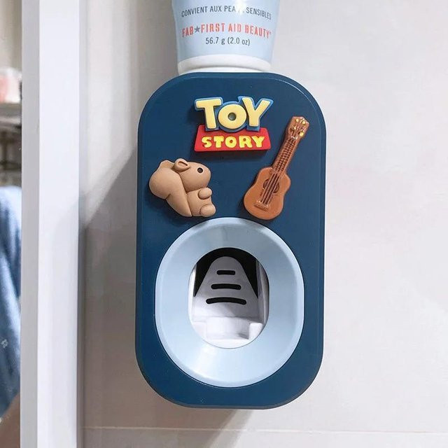 Yiran Furniture Automatischer Zahnpasta-Quetscher und Zahnbürstenhalter für Kinder in Blau, Wandmontage aus Kunststoff - Bild 1