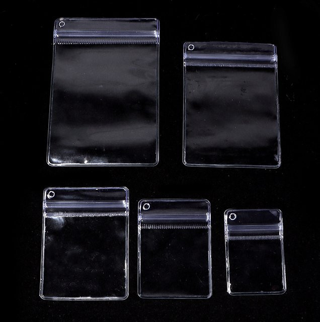 10 Stück lacoogh PVC-Kunststoffbeutel transparent mit Reißverschluss, staubdichte und wiederverschließbare Schmucktaschen für Halsketten, Armbänder und Ringe - Bild 1