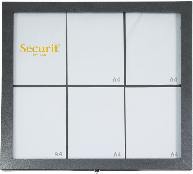 Securit LED-Menühalter A4 aus beschichtetem Stahl in Grau mit 6 Ansichten, B/T/H: 70 x 16 x 67 cm - Bild 1