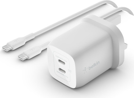 Belkin Dual Netzladegerät 65W PD USB-C mit 2m Kabel in Weiß WCH013vf2MWH-B6 - Bild 1