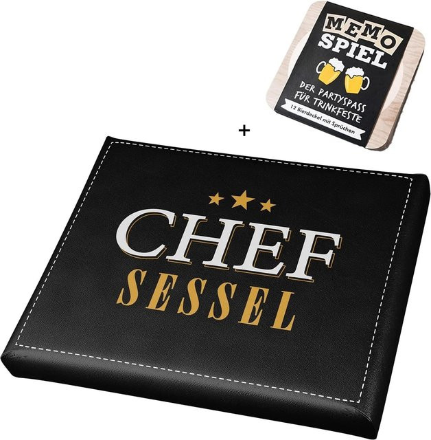 CULT at home Sitzauflage für Bierkasten Chefsessel mit Memospiel in Schwarz, B: 44 cm, T: 34 cm - Bild 1