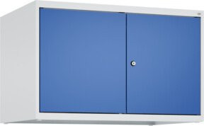 C+P Aufsatzschrank Classic PLUS mit 2 Abteilen, B/T/H: 80 x 50 x 50 cm, Zylinderschloss, Lichtgrau/Enzianblau - Bild 1