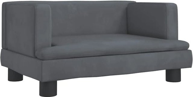 vidaXL Hundebett aus Samt in Dunkelgrau B/T/H: 60 x 40 x 30 cm - Bild 1