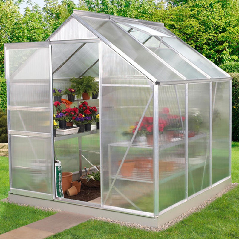 Vitavia Gewächshaus Venus mit 3,8 m² aus Aluminium und Polycarbonat in Silberfarben - Bild 7