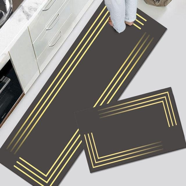Rutschfeste und waschbare Teppichläufer von Yiran Furniture in Grau, modern und grafisch, B/T: 40 x 60 cm und 40 x 120 cm - Bild 1