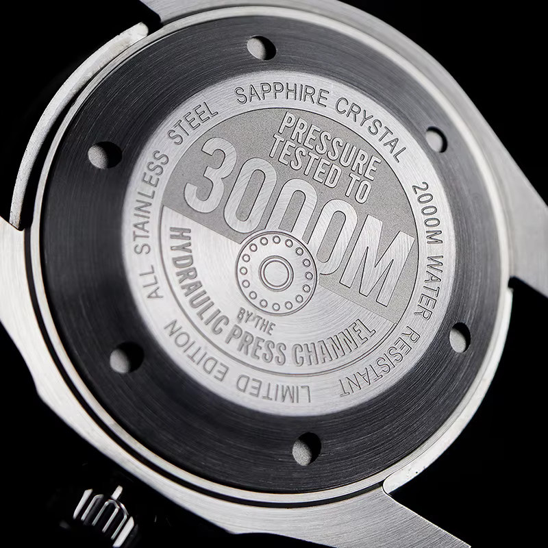 Cronos Taucheruhr Automatik, Edelstahl, 40 mm, Schwarz, Unisex - Bild 4