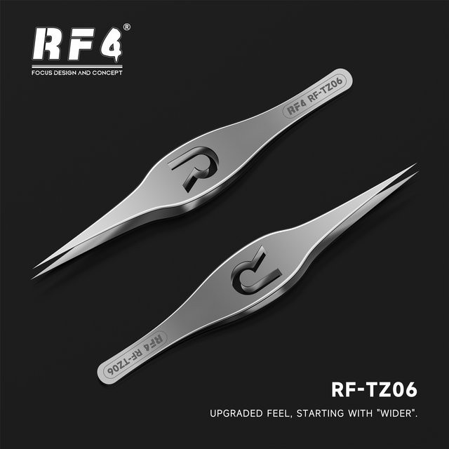 RF4 RF-TZ06 Präzisionspinzette in Silber für die professionelle Handy- und Computer-Reparatur - Bild 1