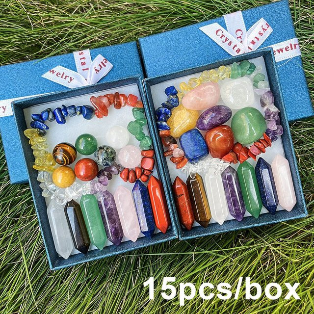 Naturstein-Heilkristall-Schmuck-DIY-Geschenkbox-Set, Unisex - Bild 1