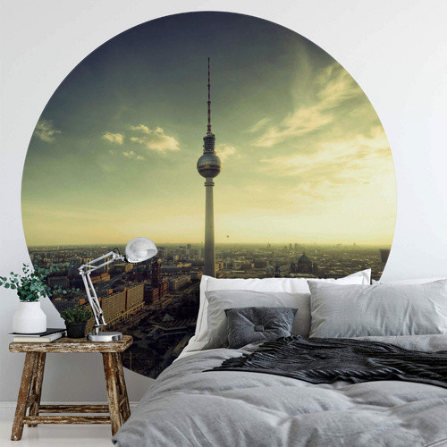 K&L Wall Art Runde Vliestapete Berliner Fernsehturm mehrfarbig matt - Bild 2