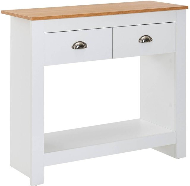 Wohnling Konsolentisch modern in Weiß und Braun B/H/T: 85 x 76 x 35 cm - Bild 2