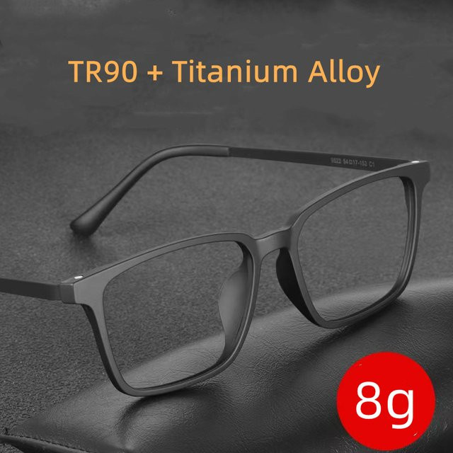 LOERHUNAR Korrektionsbrille, quadratisch, Vollrand, Titan, Unisex, schwarz, Blaulichtfilter - Bild 1