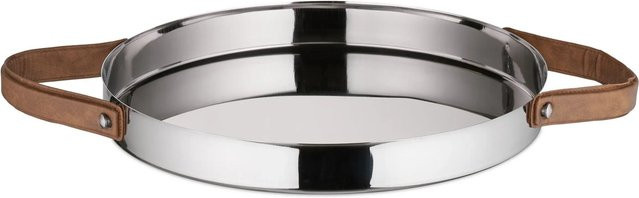 Relaxdays Serviertablett aus Edelstahl in Silber mit hohem Rand, B: 50 cm, T: 35 cm, H: 4 cm - Bild 1