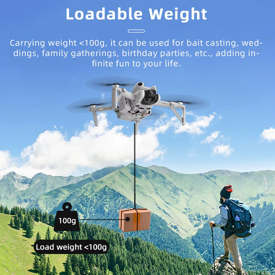 BRDRC Airdrop-System für DJI Mini 4 Pro Drohne als Fernwerfer und Zubehör für Notfallrettung oder Angeln - Bild 2