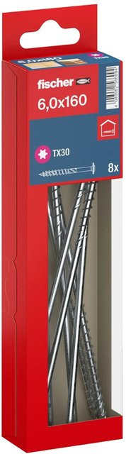 Fischer Holzbauschraube PowerFast II Tellerkopf TX Teilgewinde Ø 6 mm, Länge: 160 mm, 8 Stück - Bild 1