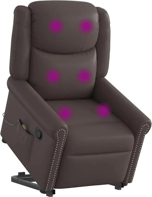vidaXL Stehsessel mit Massagefunktion und Lift-Assist in Braun aus Kunstleder - Bild 1
