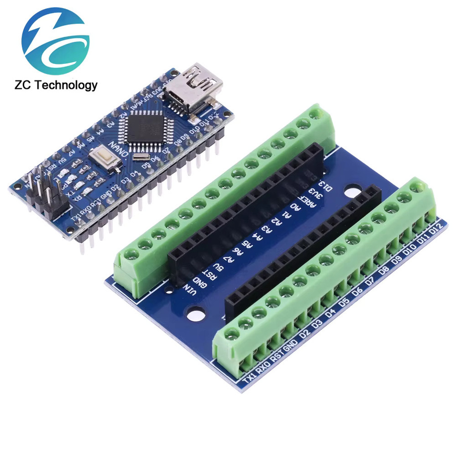 NANO V 3.0 Controller Terminal Adapter Expansion Board NANO IO Shield Blau für Arduino AVR ATMEGA328P - Bild 2