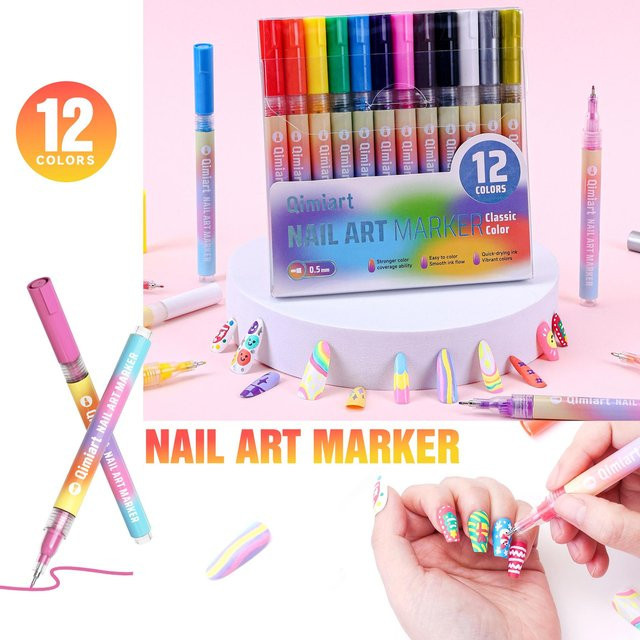 Langguo Nagelkunst Acryl-Graffiti-Stift, 12-teiliges Set, Unisex - Bild 1
