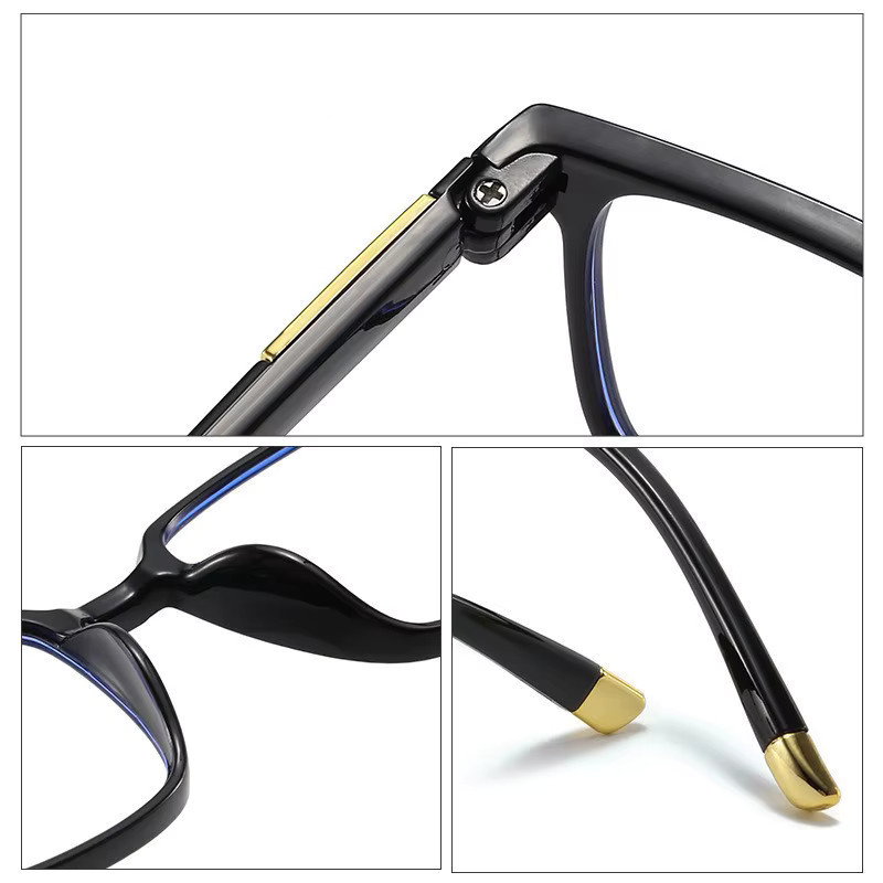 CHUANCHEN Lesebrille, Vollrand, quadratisch, Unisex, schwarz - Bild 3