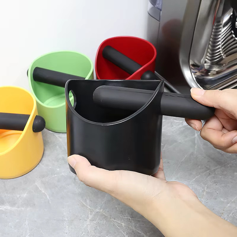 CafeGaGa Kaffee Knock Box Espresso Boden Container in Schwarz, runde Kunststoff Dump Bin für Barista Zubehör - Bild 5