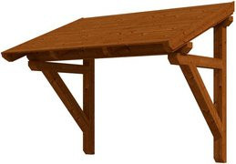 Skan Holz Haustür-Vordach Paderborn 1 aus nordischer Fichte, Nussbaum braun, Breite: 242 cm, Tiefe: 156 cm - Bild 1