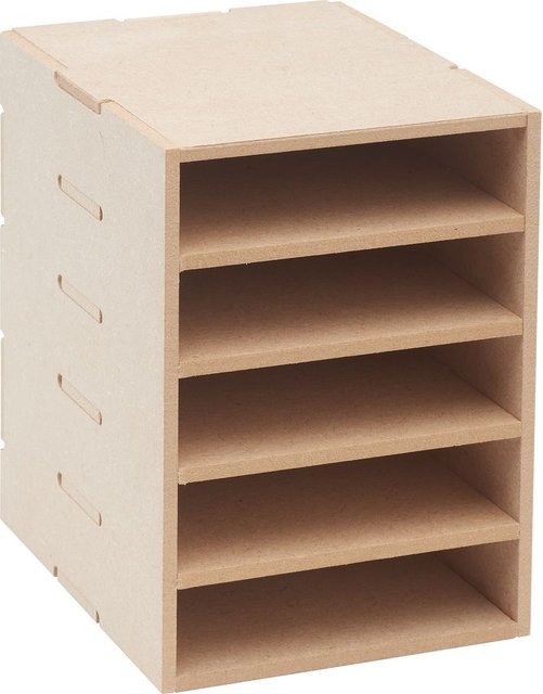 VBS Regalbox Flexio Half Box mit 5 Fächern in Beige - Bild 1