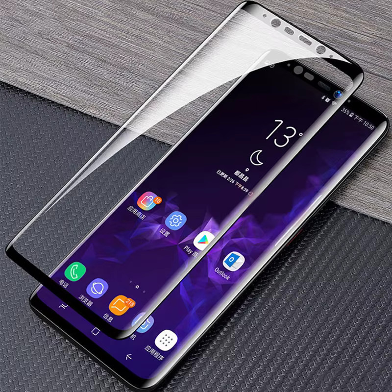 3er-Pack gebogenes gehärtetes Glas Displayschutzfolie für Samsung Galaxy S23 Ultra S22 S21 S20 S10 S9 S8 Plus und Note 20 Ultra, transparent - Bild 4