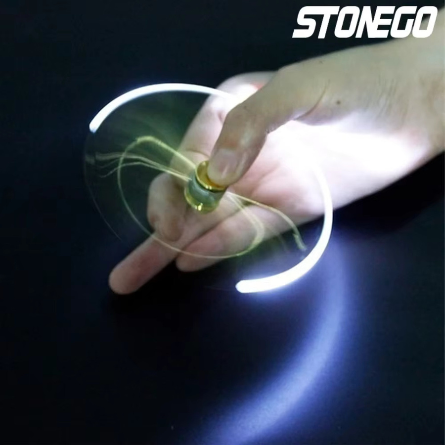 STONEGO Multifunktionaler Fidget Spinner Stift mit Lichtball in Gold aus Metall als Dekompressions-Schreibwerkzeug für Büro und Lernen - Bild 4