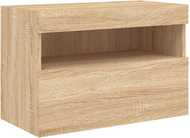 vidaXL TV-Wandschrank mit integrierter LED-Beleuchtung in Sonoma-Eiche, Braun, B/T/H: 60 x 30 x 40 cm - Bild 1