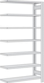 Regalwerk BERT Kanban-Regal Anbaufeld mit 2 Regalen hintereinander, Farbe: Weiß, H x B x T: 200 x 100,5 x 8 cm - Bild 1