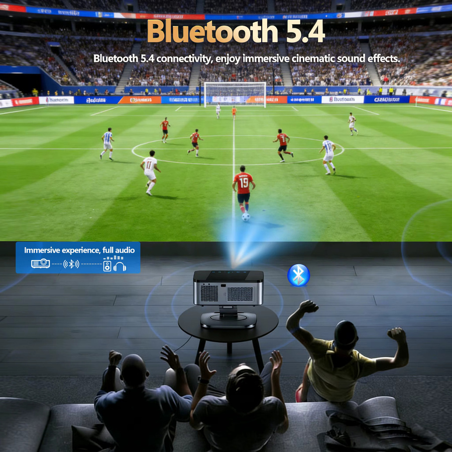 XIWBSY 4K Android TV Projektor mit Google TV, Laser-Fokus Heimkino Video-Projektor, Schwarz - Bild 5