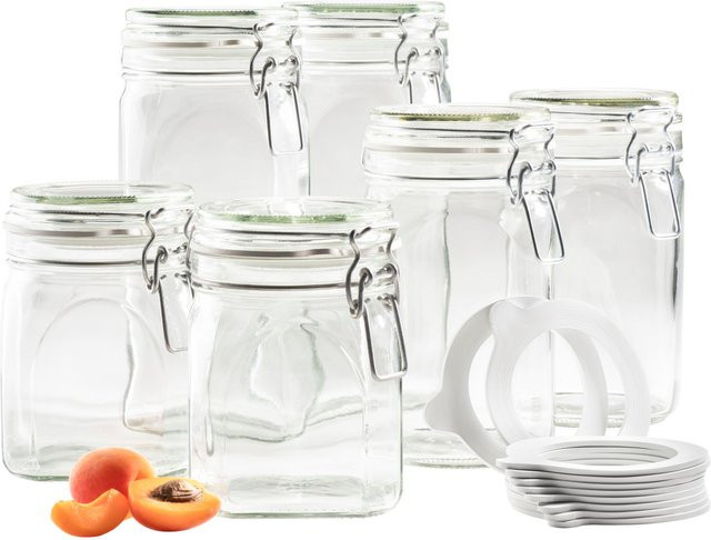 Mäser Vorratsglas-Set Gothika aus Glas mit luftdichtem Deckel, Transparent, 1,45 l, 1,05 l und 0,75 l - Bild 1