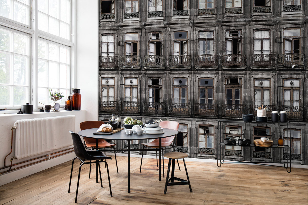 Rebel Walls Wandtattoo Mural Perspective La Rue in Grau im Shabby Chic Stil - Bild 2