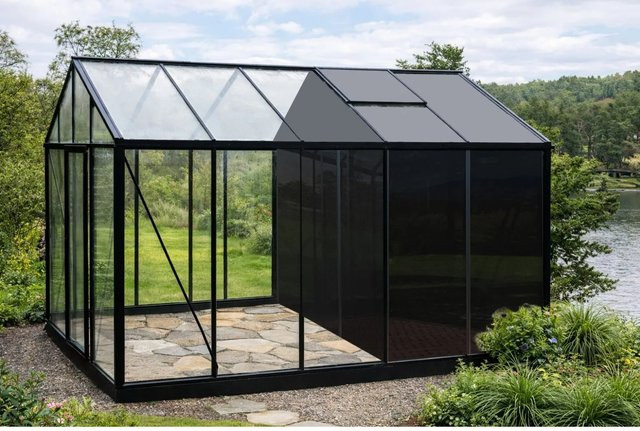 Bloomcabin Gewächshaus Klassik mit integriertem Stauraum und Sicherheitsglas in Schwarz - Bild 1