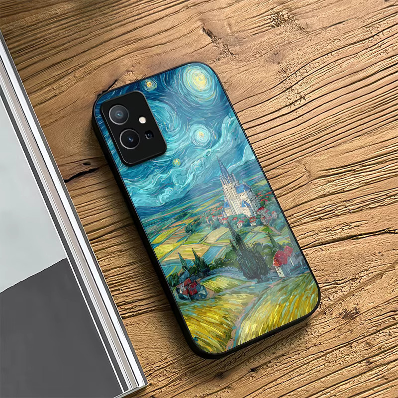 Vivo Smartphone Schutzhülle mit Starry Sky Malerei aus gehärtetem Glas für Y55 5G Y39 Y36 Y35 Plus Y33 Y33S Y53S Y52 Y51A Y50 - Bild 3
