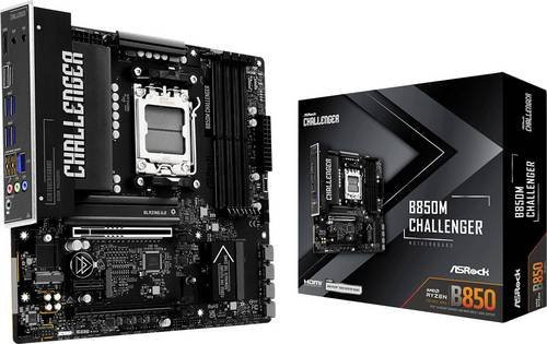 ASRock B850M Challenger Micro-ATX Mainboard Sockel AM5 mit Wi-Fi in Schwarz - Bild 1