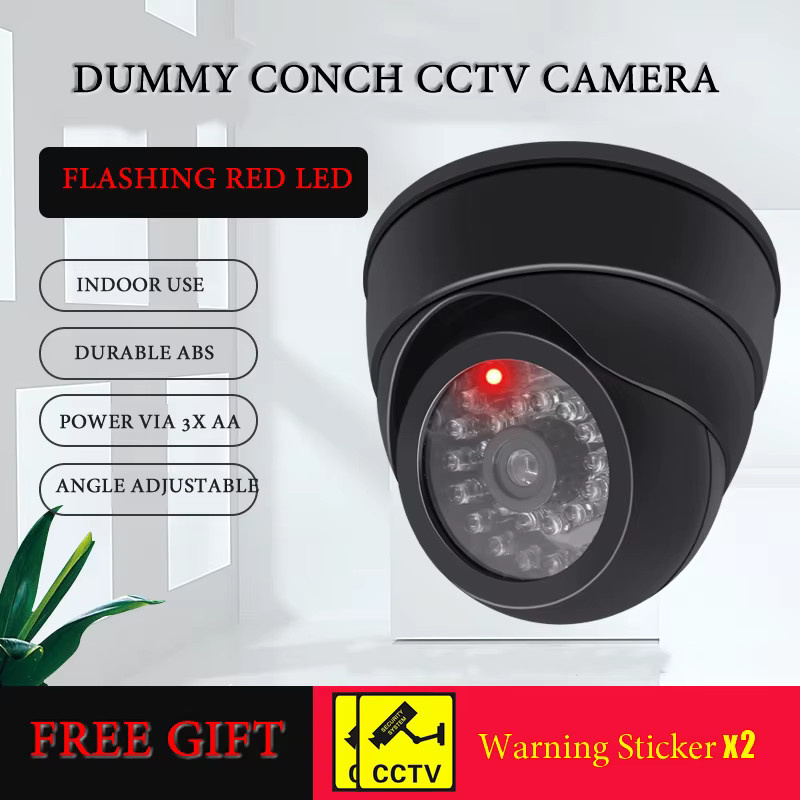 ELESECUR Dummy CCTV Überwachungskamera mit blinkender roter LED in Schwarz und Weiß - Bild 2