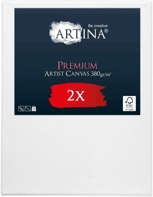 Artina Premium Keilrahmen aus FSC-Holz, 2er-Set, Farbe: Weiß, B: 60 cm, H: 80 cm - Bild 1