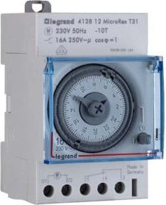 Legrand MicroRex T31/412812 Mechanische Tagesschaltuhr für DIN-Schiene, 230V 50Hz, Weiß - Bild 1
