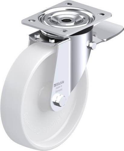 Blickle L-PO 200XR-ST Lenkrolle mit Feststeller in Weiß, Rad-Durchmesser: 200 mm, Tragfähigkeit: 400 kg - Bild 1
