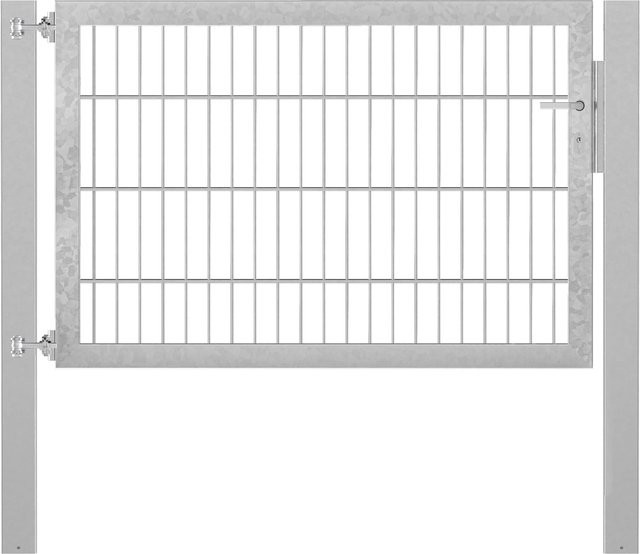 Einzeltor Flexo Plus aus feuerverzinktem Stahl mit Pfosten, Breite: 125 cm, Höhe: 80 cm, Pfosten: 80 x 80 cm - Bild 1