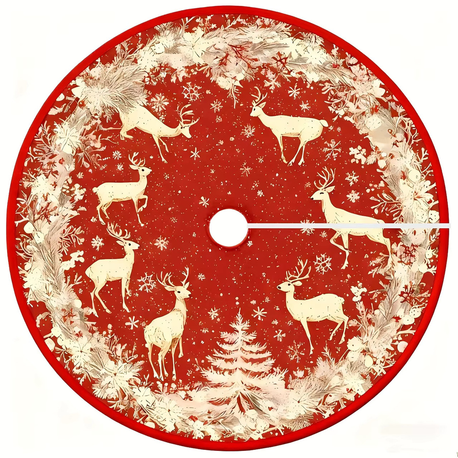 VIKAMA Weihnachtsbaumrock in Rot und Gold für deine weihnachtliche Dekoration - Bild 2