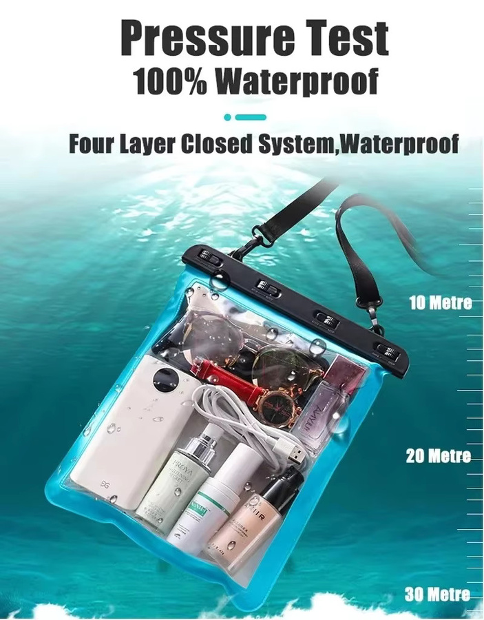 Wasserdichte Unterwasser Tasche von newteneight in Schwarz für iPad Air und iPhone zum Schwimmen und Reisen - Bild 2