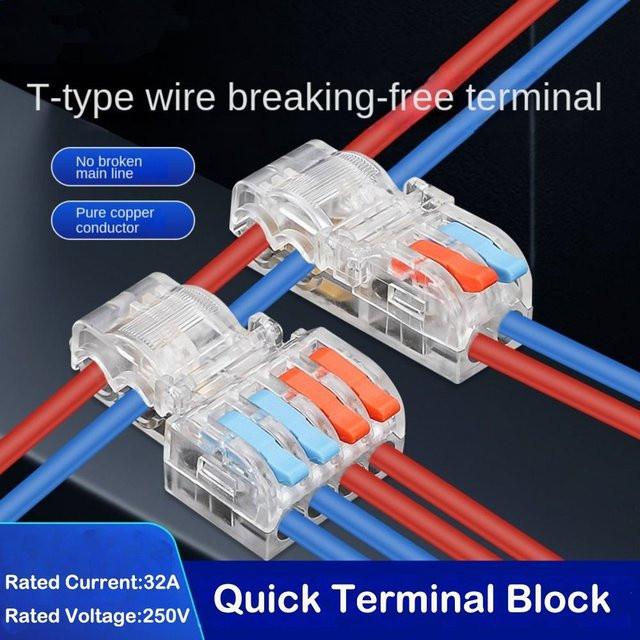 Mini Fast T Typ Kabelverbinder elektrische Schnellspleißklemmen zum Crimpmen transparent - Bild 1
