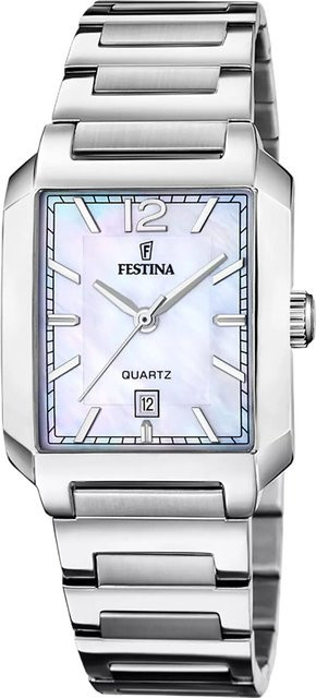 Festina Damenuhr, Quarz, Edelstahl, Eckig, 29 mm, Silber, 5 ATM - Bild 1