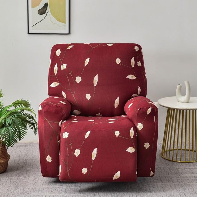 Stretch Sesselhusse für 1-Sitzer Schaukelstühle in Rot mit Möbelschutz und rutschfester Beschichtung - Bild 1