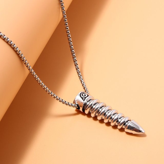 Brdwn Halskette, Boruto Screws Bullet Style, Edelstahl, Silber, Unisex - Bild 1