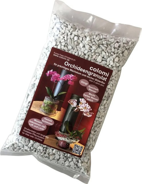 Colomi Orchideengranulat für Zimmerorchideen, mineralisch, Weiß - Bild 1