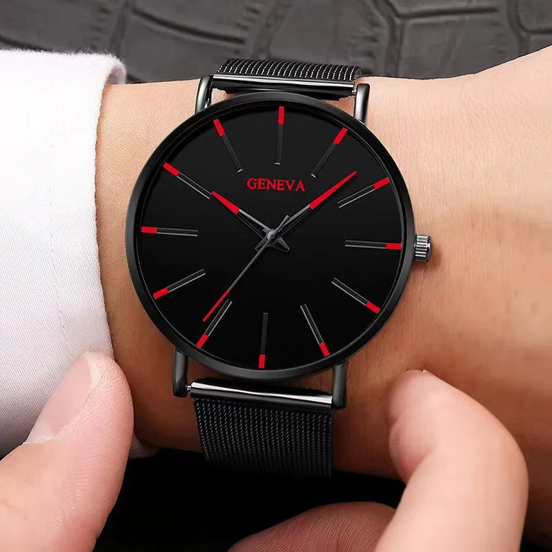 DEYROS Armbanduhr Edelstahl, Quarz, Schwarz, Herren, Rund - Bild 3