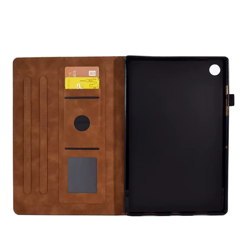 Luxus Brieftaschen-Hülle für Samsung Galaxy Tab A11 8,7 Zoll in Rot und Braun - Bild 3
