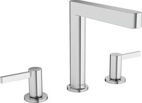 Hansgrohe Finoris 3-Loch-Waschtischarmatur mit Push-Open-Ablaufgarnitur in Chrom - Bild 1